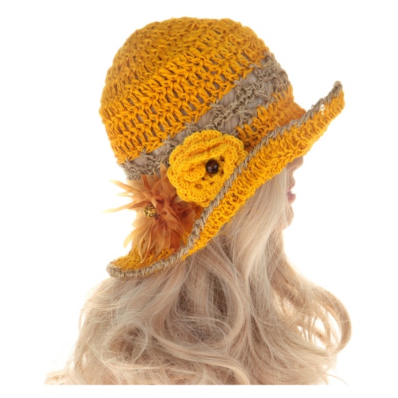 Jackyco Fashion | New Couture Bohemian Hat Handmade | Color: Earth Tone Mustard main image 4